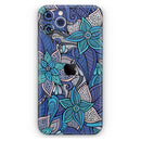 Floral Blues - Vinyl Skin Wrap for iPhone 17 Pro Max, 17 Pro, 17 Air, 17, 16 & All Models — Soft Matte or Ultra Gloss