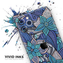 Floral Blues - Vinyl Skin Wrap for iPhone 17 Pro Max, 17 Pro, 17 Air, 17, 16 & All Models — Soft Matte or Ultra Gloss