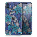 Floral Blues - Vinyl Skin Wrap for iPhone 17 Pro Max, 17 Pro, 17 Air, 17, 16 & All Models — Soft Matte or Ultra Gloss