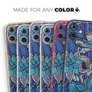 Floral Blues - Vinyl Skin Wrap for iPhone 17 Pro Max, 17 Pro, 17 Air, 17, 16 & All Models — Soft Matte or Ultra Gloss