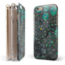 Floral Pattern on Black Watercolor iPhone 6/6s or 6/6s Plus 2-Piece Hybrid INK-Fuzed Case