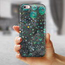 Floral Pattern on Black Watercolor iPhone 6/6s or 6/6s Plus 2-Piece Hybrid INK-Fuzed Case