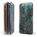 Floral Pattern on Black Watercolor iPhone 6/6s or 6/6s Plus 2-Piece Hybrid INK-Fuzed Case