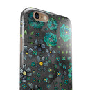 Floral Pattern on Black Watercolor iPhone 6/6s or 6/6s Plus 2-Piece Hybrid INK-Fuzed Case
