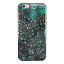 Floral Pattern on Black Watercolor iPhone 6/6s or 6/6s Plus 2-Piece Hybrid INK-Fuzed Case