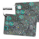 Floral Pattern on Black Watercolor - Premium Protective Decal Skin-Kit for the Apple Credit Card
