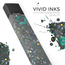 Floral Pattern on Black Watercolor - Premium Decal Protective Skin-Wrap Sticker compatible with the Juul Labs vaping device