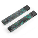 Floral Pattern on Black Watercolor - Premium Decal Protective Skin-Wrap Sticker compatible with the Juul Labs vaping device