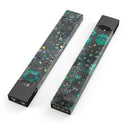 Floral Pattern on Black Watercolor - Premium Decal Protective Skin-Wrap Sticker compatible with the Juul Labs vaping device