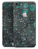 Floral Pattern on Black Watercolor - Skin-kit for the iPhone 8 or 8 Plus