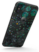 Floral Pattern on Black Watercolor - iPhone X Skin-Kit