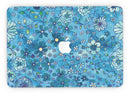 Floral Pattern on Blue Watercolor - MacBook Pro with Retina Display Full-Coverage Skin Kit