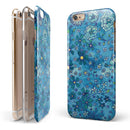 Floral Pattern on Blue Watercolor iPhone 6/6s or 6/6s Plus 2-Piece Hybrid INK-Fuzed Case