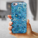 Floral Pattern on Blue Watercolor iPhone 6/6s or 6/6s Plus 2-Piece Hybrid INK-Fuzed Case