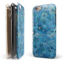 Floral Pattern on Blue Watercolor iPhone 6/6s or 6/6s Plus 2-Piece Hybrid INK-Fuzed Case