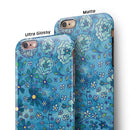 Floral Pattern on Blue Watercolor iPhone 6/6s or 6/6s Plus 2-Piece Hybrid INK-Fuzed Case