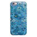 Floral Pattern on Blue Watercolor iPhone 6/6s or 6/6s Plus 2-Piece Hybrid INK-Fuzed Case