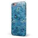 Floral Pattern on Blue Watercolor iPhone 6/6s or 6/6s Plus 2-Piece Hybrid INK-Fuzed Case