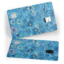 Floral Pattern on Blue Watercolor - Premium Protective Decal Skin-Kit for the Apple Credit Card