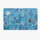 Floral Pattern on Blue Watercolor - Premium Protective Decal Skin-Kit for the Apple Credit Card
