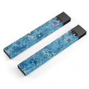 Floral Pattern on Blue Watercolor - Premium Decal Protective Skin-Wrap Sticker compatible with the Juul Labs vaping device
