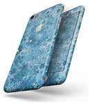 Floral Pattern on Blue Watercolor - Skin-kit for the iPhone 8 or 8 Plus
