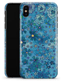 Floral Pattern on Blue Watercolor - iPhone X Clipit Case