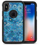 Floral Pattern on Blue Watercolor - iPhone X OtterBox Case & Skin Kits