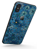 Floral Pattern on Blue Watercolor - iPhone X Skin-Kit