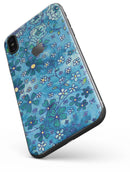 Floral Pattern on Blue Watercolor - iPhone X Skin-Kit