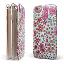 Floral Pattern on Light Green Watercolor iPhone 6/6s or 6/6s Plus 2-Piece Hybrid INK-Fuzed Case