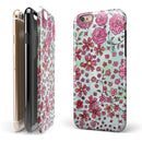 Floral Pattern on Light Green Watercolor iPhone 6/6s or 6/6s Plus 2-Piece Hybrid INK-Fuzed Case