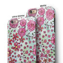 Floral Pattern on Light Green Watercolor iPhone 6/6s or 6/6s Plus 2-Piece Hybrid INK-Fuzed Case