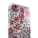 Floral Pattern on Light Green Watercolor iPhone 6/6s or 6/6s Plus 2-Piece Hybrid INK-Fuzed Case