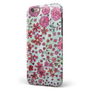 Floral Pattern on Light Green Watercolor iPhone 6/6s or 6/6s Plus 2-Piece Hybrid INK-Fuzed Case
