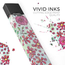 Floral Pattern on Light Green Watercolor - Premium Decal Protective Skin-Wrap Sticker compatible with the Juul Labs vaping device