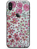 Floral Pattern on Light Green Watercolor - iPhone X Skin-Kit