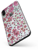 Floral Pattern on Light Green Watercolor - iPhone X Skin-Kit