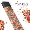 Floral Pattern on Orange Watercolor - Premium Decal Protective Skin-Wrap Sticker compatible with the Juul Labs vaping device