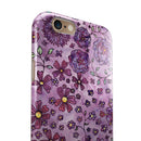 Floral Pattern on Purple Watercolor iPhone 6/6s or 6/6s Plus 2-Piece Hybrid INK-Fuzed Case