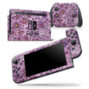 Floral Pattern on Purple Watercolor - Skin Wrap Decal for Nintendo Switch Lite Console & Dock - 3DS XL - 2DS - Pro - DSi - Wii - Joy-Con Gaming Controller