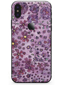 Floral Pattern on Purple Watercolor - iPhone X Skin-Kit
