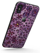 Floral Pattern on Purple Watercolor - iPhone X Skin-Kit