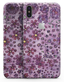 Floral Pattern on Purple Watercolor - iPhone X Skin-Kit