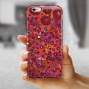 Floral Pattern on Red Watercolor iPhone 6/6s or 6/6s Plus 2-Piece Hybrid INK-Fuzed Case