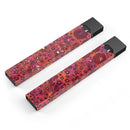 Floral Pattern on Red Watercolor - Premium Decal Protective Skin-Wrap Sticker compatible with the Juul Labs vaping device
