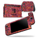 Floral Pattern on Red Watercolor - Vinyl Skin Wrap for Nintendo Switch 2, OLED, Lite, Pro Controller, Wii & Classic Handhelds