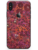 Floral Pattern on Red Watercolor - iPhone X Skin-Kit