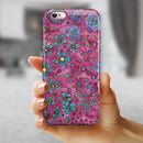 Floral Pattern on Wine Watercolor iPhone 6/6s or 6/6s Plus 2-Piece Hybrid INK-Fuzed Case