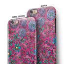 Floral Pattern on Wine Watercolor iPhone 6/6s or 6/6s Plus 2-Piece Hybrid INK-Fuzed Case